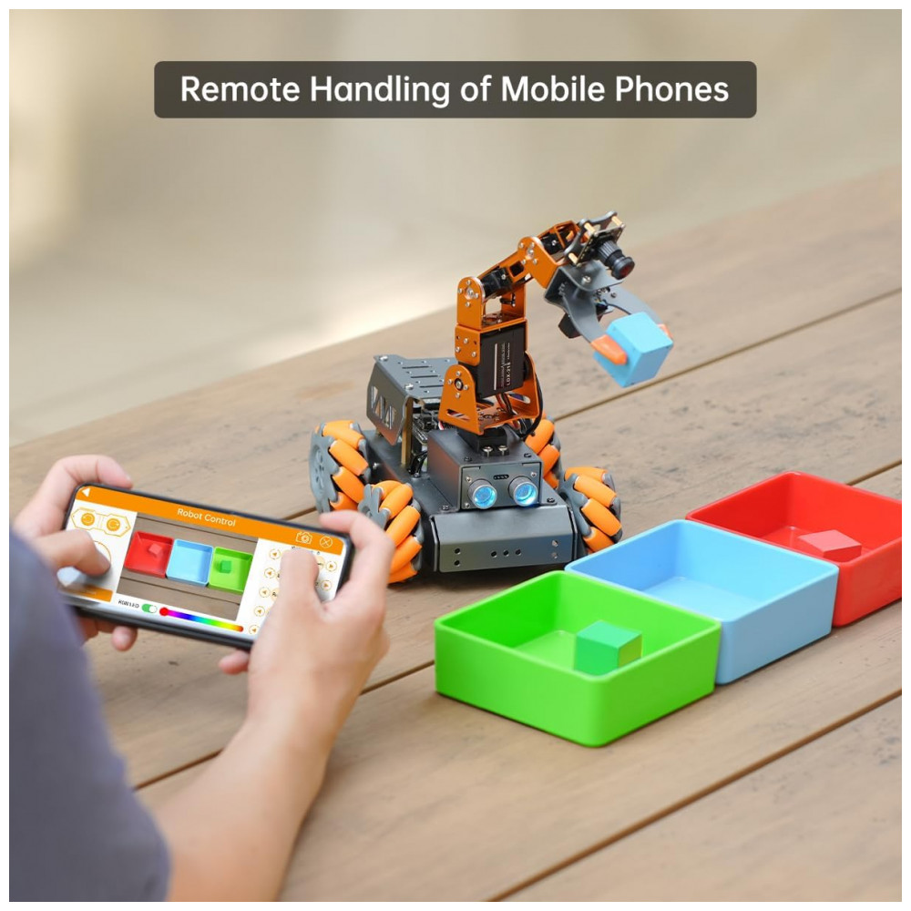 ECTQ143DG99C0B_3-1.jpg - Hiwonder MasterPi – Robô Mecanum com Braço Robótico 5DOF Câmera HD e Chassi para Raspberry Pi 5 – Kit Programável Python para Iniciantes