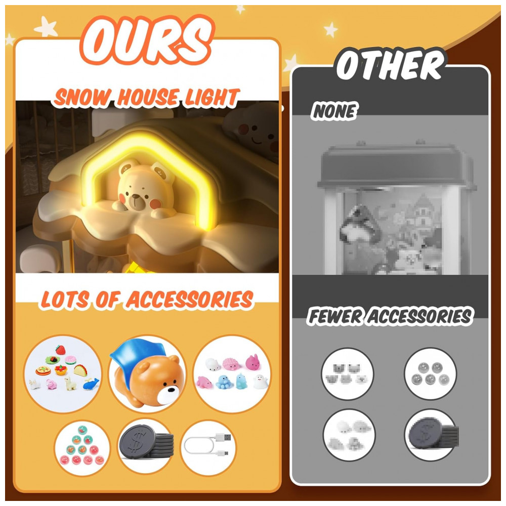 ECTQ14MFJ6NC0B_3-1.jpg - Máquina de Garra Skirfy Amarela para Crianças e Adultos com Luz LED e Som Brinquedo Arcade Elétrico para Festa e Presente de Aniversário