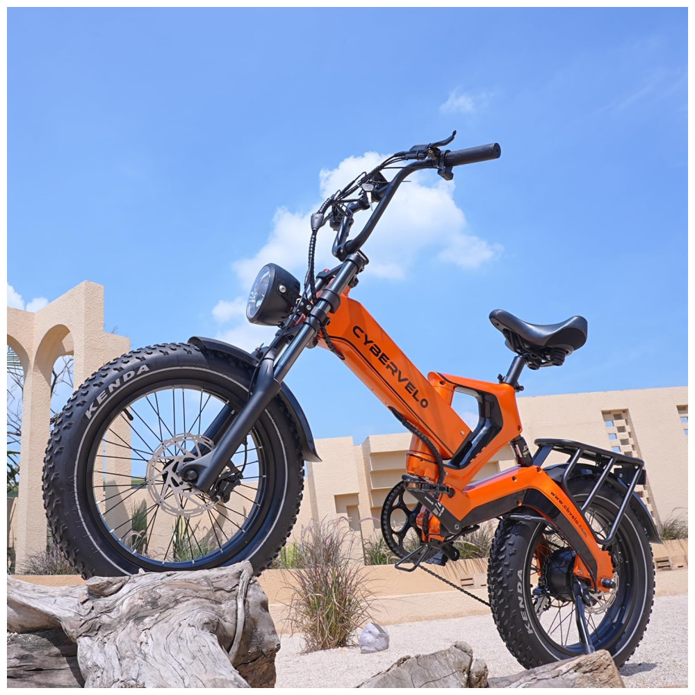 Bicicleta Elétrica Dobrável Cybervelo de 1000W de Pico para Adultos, 35MPH 160KM, Bateria Removível de 48V 25Ah, Pneu Gordo de 20" x 4.0, E-Bike de Mo - Imagem 6