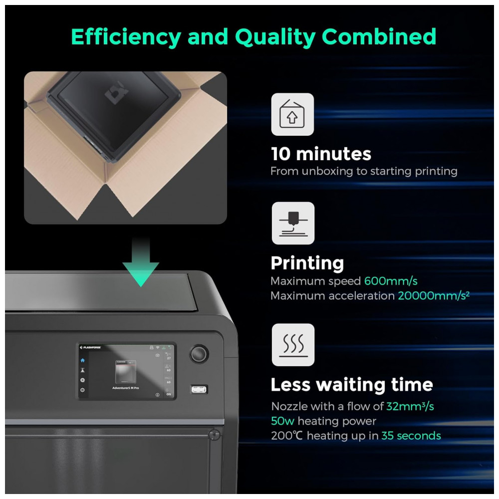 ECTQ161GR4HC0B_2-1.jpg - Imprima com Facilidade e Alta Performance com a Impressora 3D FLASHFORGE Adventurer 5M Pro
