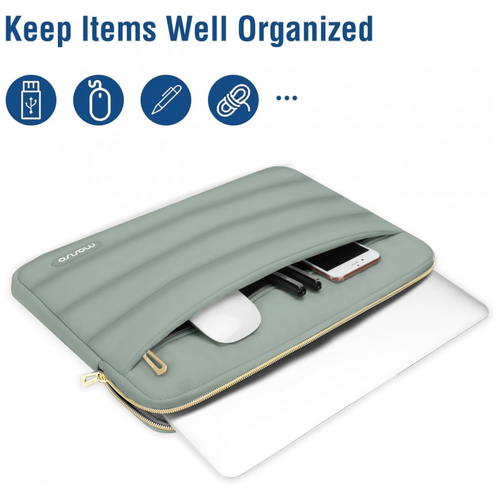 ECTQ16HX188F0B_1-1.jpg - MOSISO Sleeve 15-16" para Laptop com Bolsa Pequena, Verde, Compatível com MacBook Pro, HP, Dell, Lenovo e ASUS