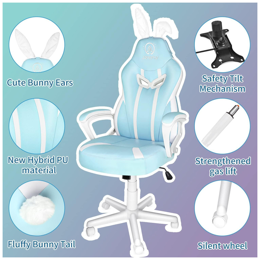 ECTQ17B4RFF90B_3-1.jpg - Cadeira Gamer Ergonômica Giratória com Suporte Lombar e Altura Ajustáveis JOYFLY Rosa