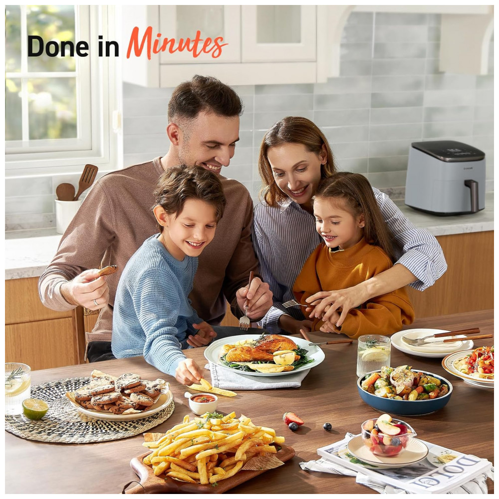 ECTQ18J8C1YD0B_3-1.jpg - Fritadeira de Ar COSORI TurboBlaze 6 Litros 9 em 1, Revestimento Premium Cerâmico, Aquecimento Preciso para Resultados Uniformes, Frite, Asse, Doure, Desi