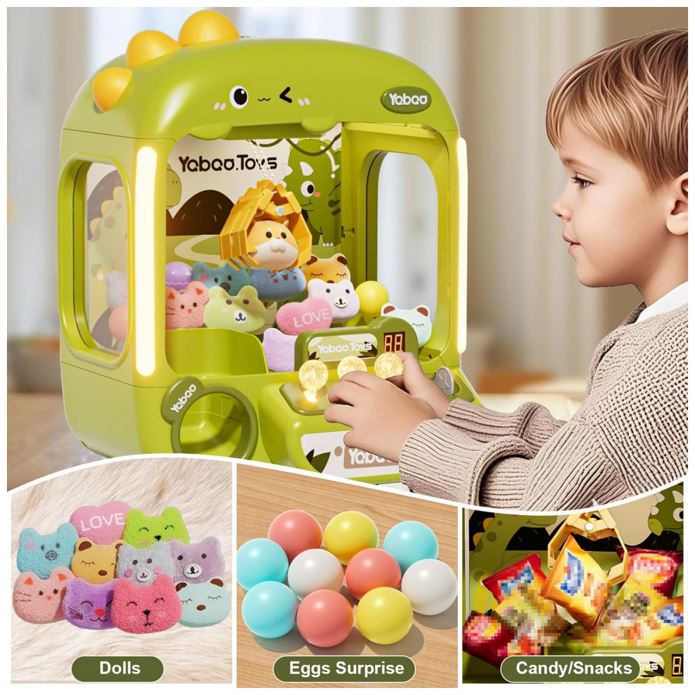 ECTQ1CZH8F8D0B_3-1.jpg - Máquina de Garra Dinossauro Vanvimen 64 PCS Grande para Crianças Arcade Mini Vending Game com Brinquedos e Doces Som e Luzes