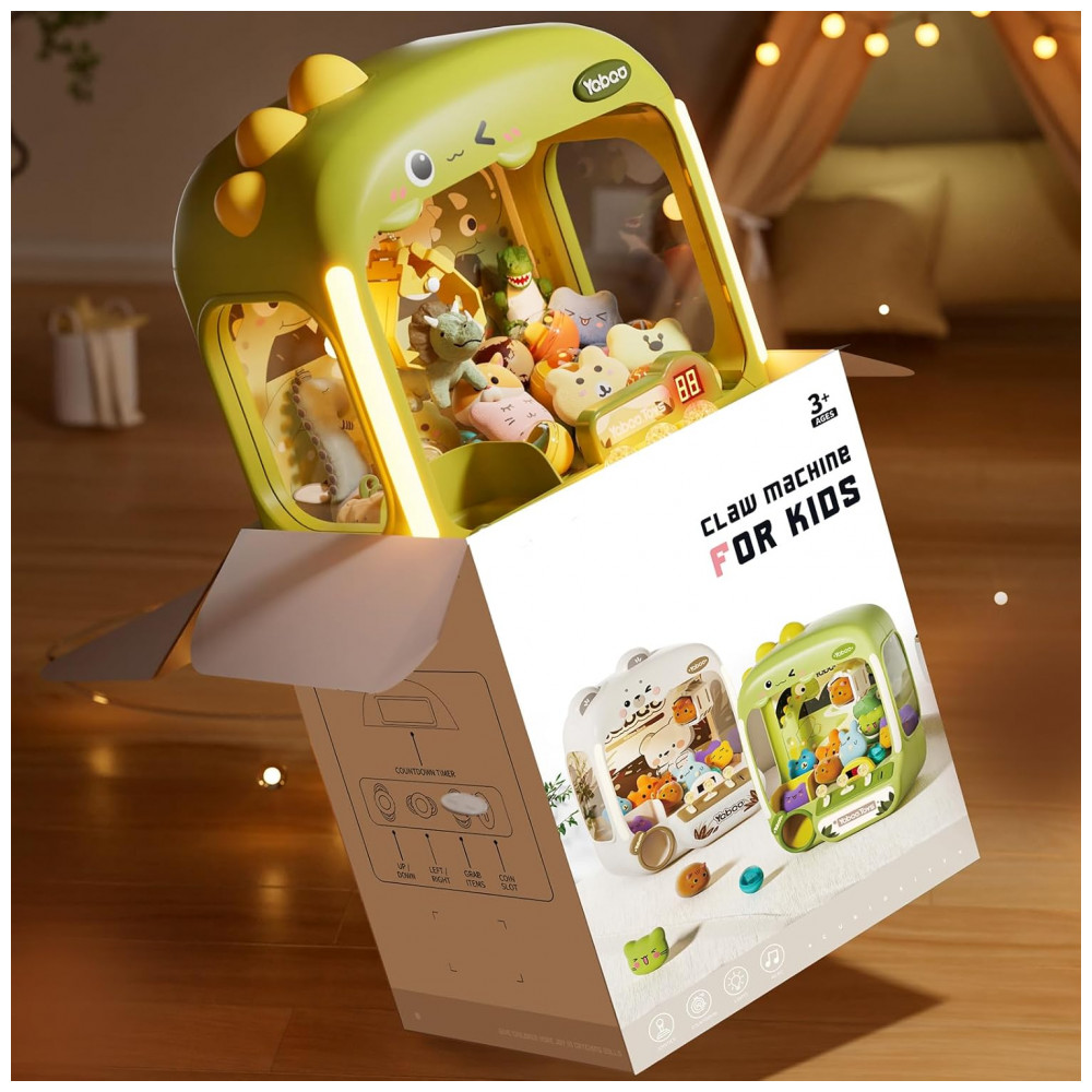 ECTQ1CZH8F8D0B_4-1.jpg - Máquina de Garra Dinossauro Vanvimen 64 PCS Grande para Crianças Arcade Mini Vending Game com Brinquedos e Doces Som e Luzes