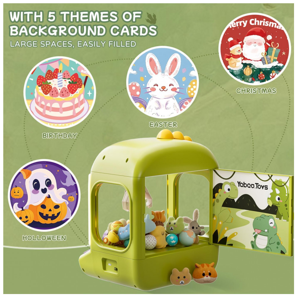 ECTQ1CZH8F8D0B_7-1.jpg - Máquina de Garra Dinossauro Vanvimen 64 PCS Grande para Crianças Arcade Mini Vending Game com Brinquedos e Doces Som e Luzes