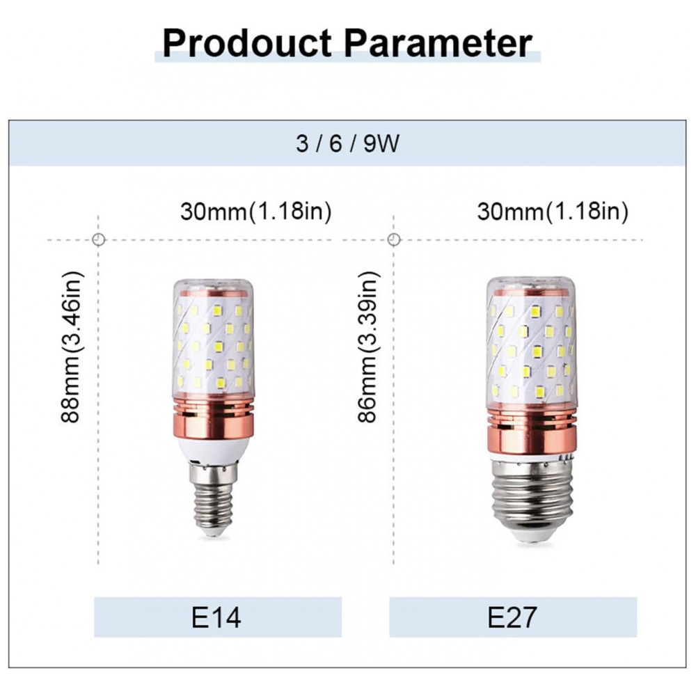 ECTQ1DXLK8BC0B_1-1.jpg - Lâmpada de Vela de LED, Conjunto com 10 Lâmpadas LED E27 de 12W para Iluminação de Candelabro, Luz Ambiente Aconchegante - Miluqike