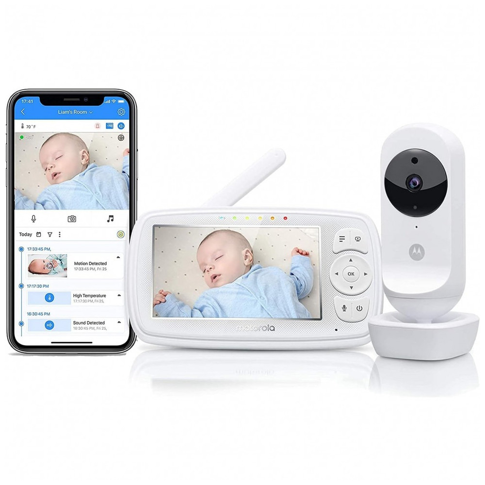 Monitor de Bebê por Vídeo Wi-Fi Motorola Ease44CONNECT com Tela Colorida HD de 4,3"