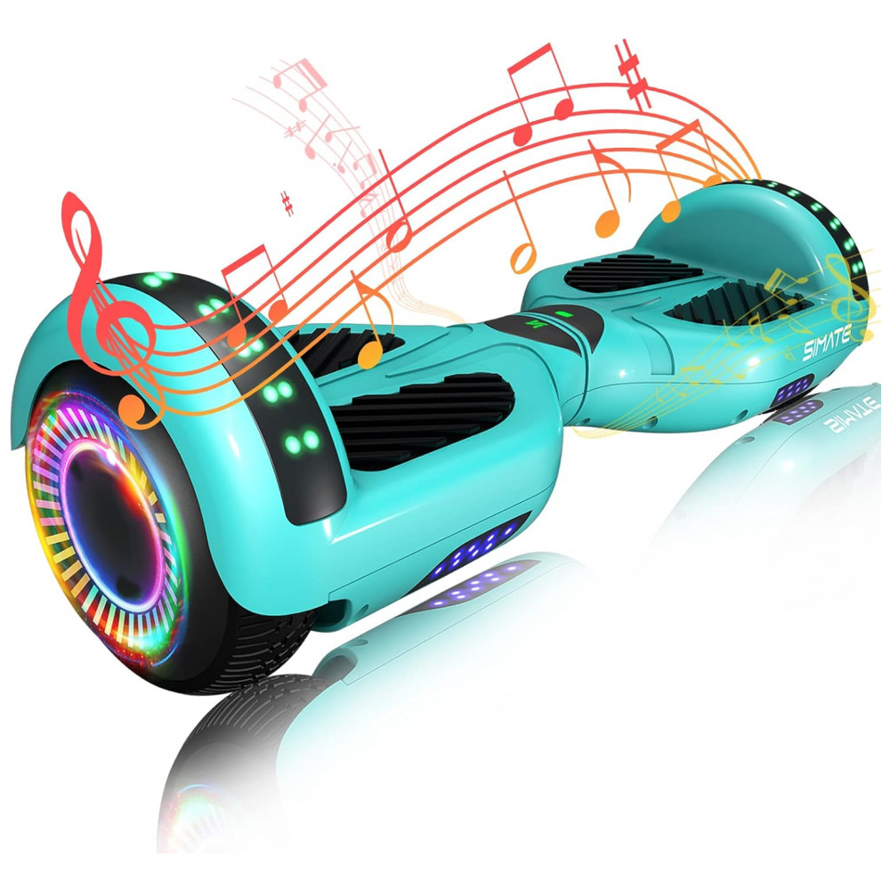 ECTQ1K3DMN6B0B_0-1.jpg - Hoverboard SISIGAD Verde 6,5" com Bluetooth, Luzes LED e Certificação UL2272 – Até 13,7 km/h, Autonomia de 12,8 km