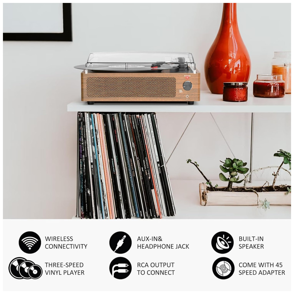 ECTQ1L5MVXFC0B_3-1.jpg - Toca-discos Vintage para Vinil com Alto-falantes e Bluetooth sem Fio BT - Marrom Claro,WOCKODER