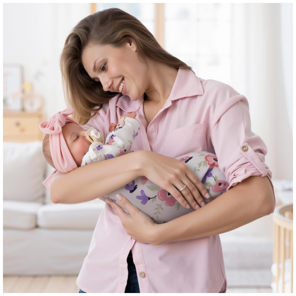 ECTQ1LXC7MFD0B_1.jpg - Bebê Recém-Nascido NewbornBoneca Bebê Realista BABESIDE 50 cm Menina Dormindo Corpo Articulado Acessórios.