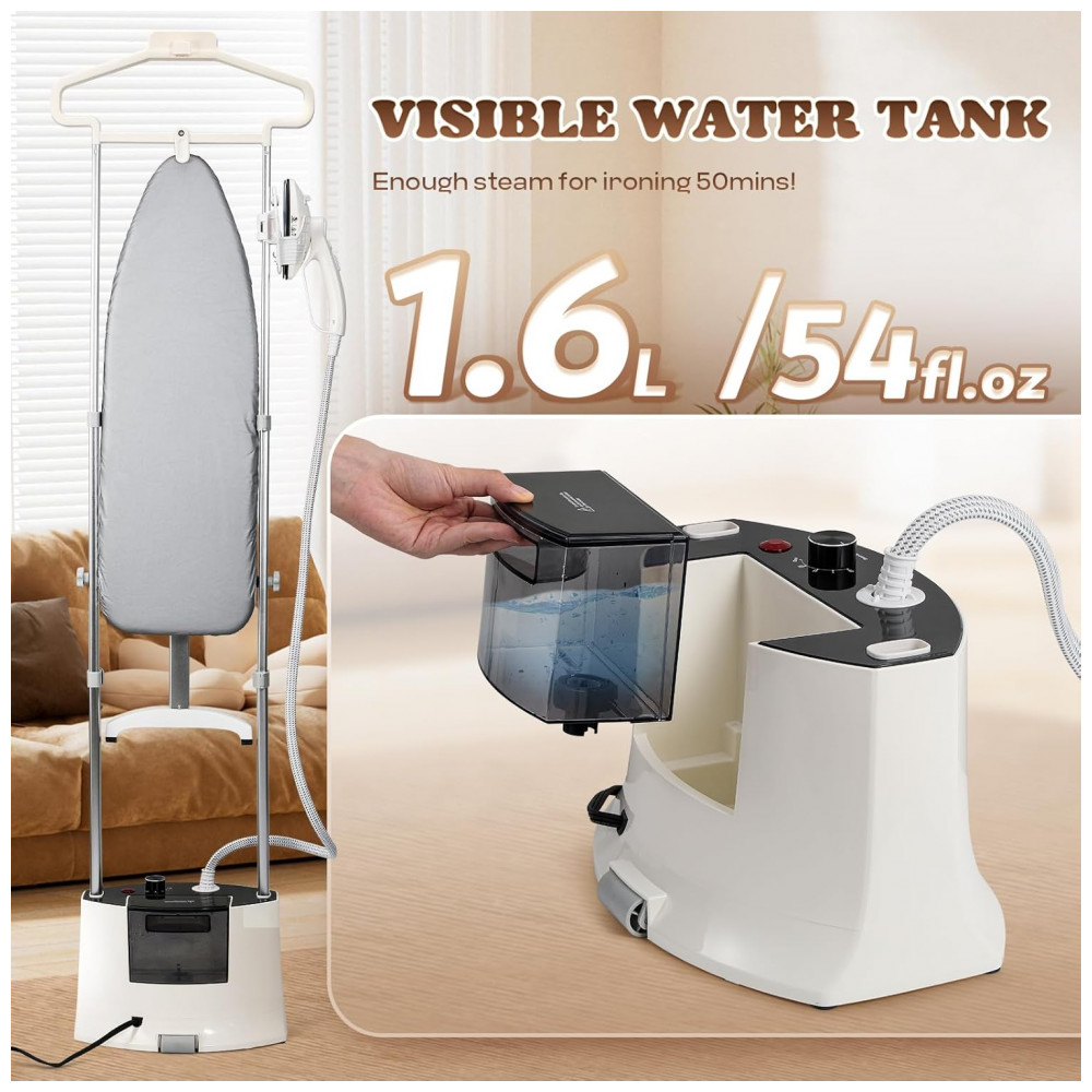 Moongiantgo Steamer,Passadeira, Vaporizador Comercial Vertical para Roupas com Tábua de Passar Dobrável - Imagem 2