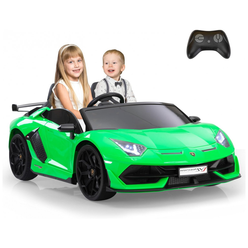 ECTQ1RNBZ6QC0B_0-1.jpg - Carro Elétrico Infantil Licenciado TOBBI Lamborghini 24V 2 Lugares, Velocidade 13 km/h, Bancos em Couro PU, Cinto Ajustável, Drift 360°, Verde