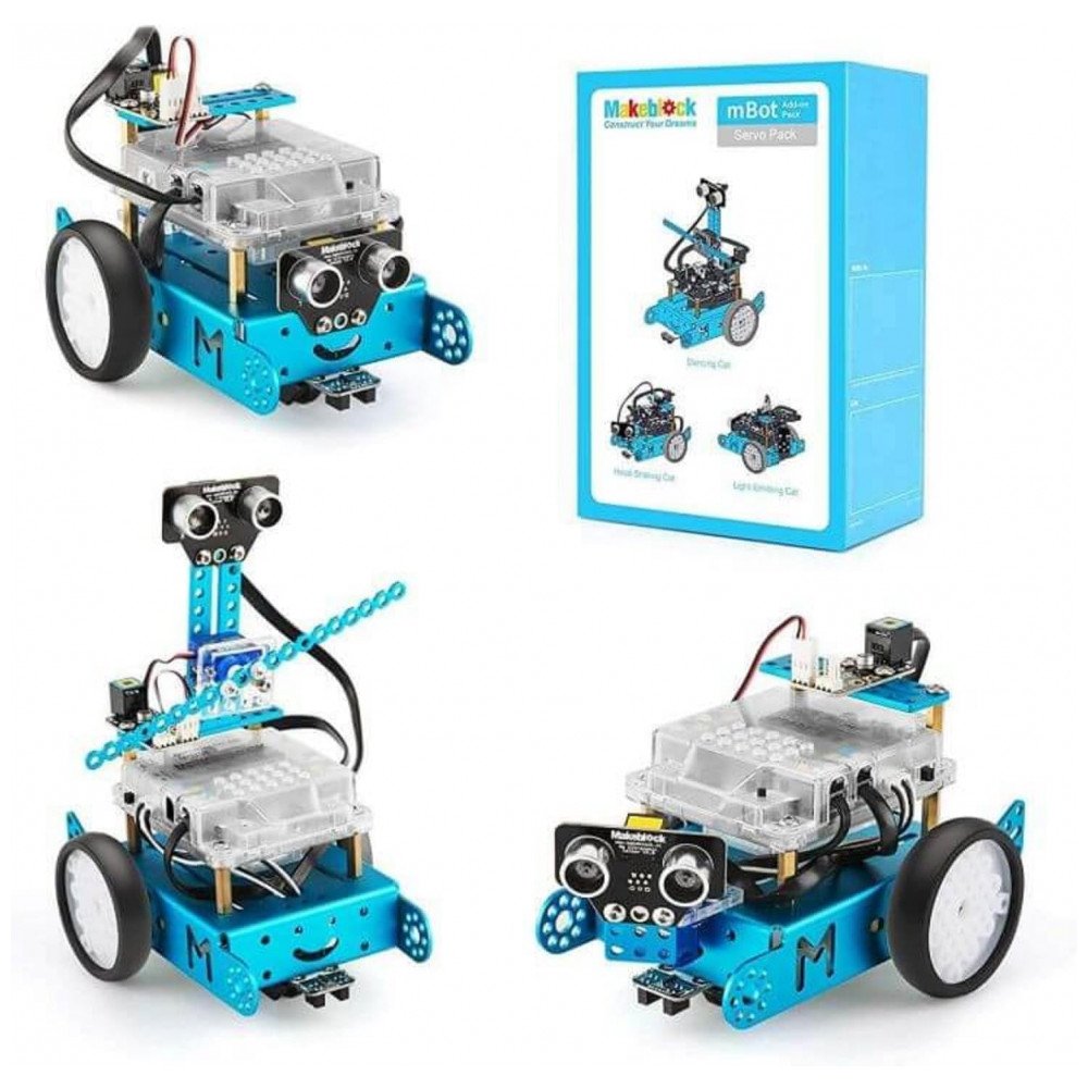 Kit Makeblock Servo Robot 3-em-1 para mBot – Robô Expansível com 3 Formas, Servo Motor, LEDs RGB, Compatível com Programação STEM