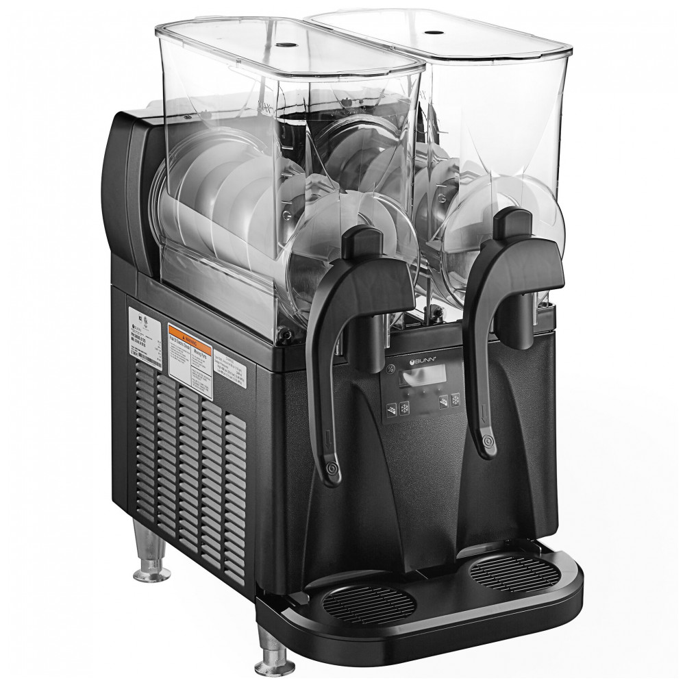 Máquina de Frozen Bunn 58000.0012 Ultra NX Preta Dupla de 11,36 Litros com Tampas Planas 120V
