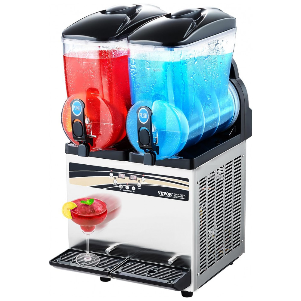 ECTQ258GMQ4F0B_0-3.jpg - Máquina de Bebidas Geladas VEVOR, Duplo Tanque 15 Litros x2 em Aço Inox, Perfeita para Festas e Negócios de Alimentação