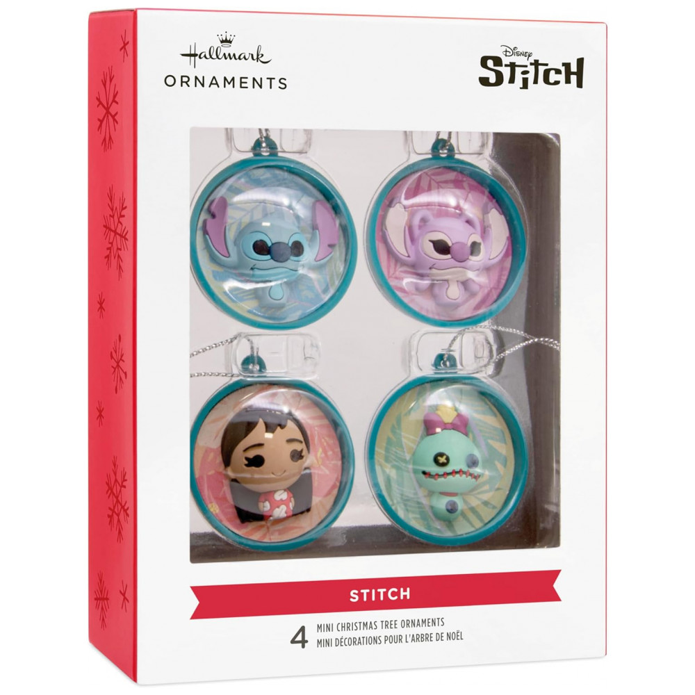 ECTQ25FKRVQD0B_5-1.jpg - Mini Enfeites de Natal Disney Lilo & Stitch, Conjunto de 4, Irrompíveis, Presente para Fãs da Disney