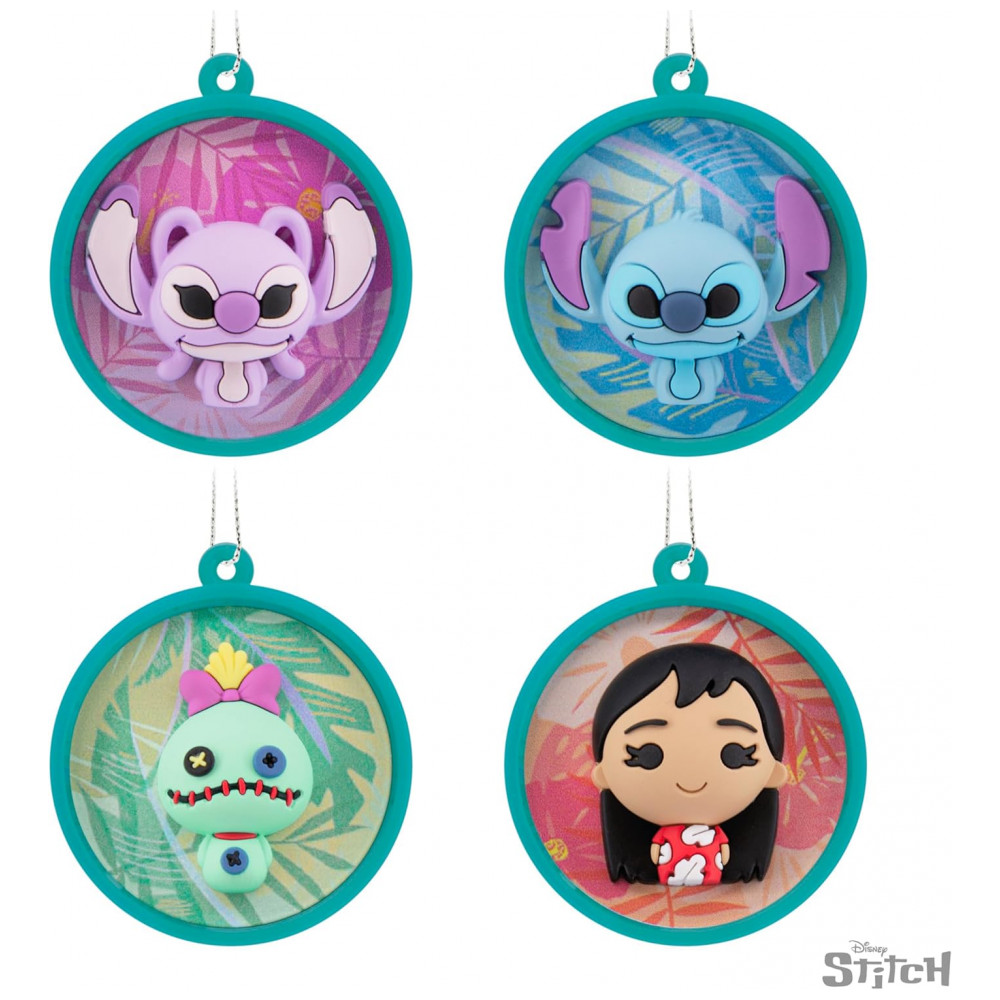 ECTQ25FKRVQD0B_6-1.jpg - Mini Enfeites de Natal Disney Lilo & Stitch, Conjunto de 4, Irrompíveis, Presente para Fãs da Disney