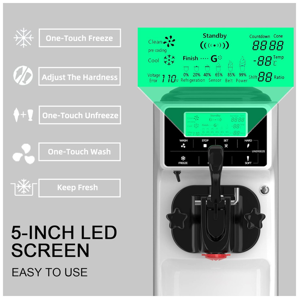ECTQ25KMSTJB0B_1-1.jpg - Máquina de Sorvete Profissional 15L por Hora com 1 Bico e Tela LCD 110V 1050W GSEICE Branca