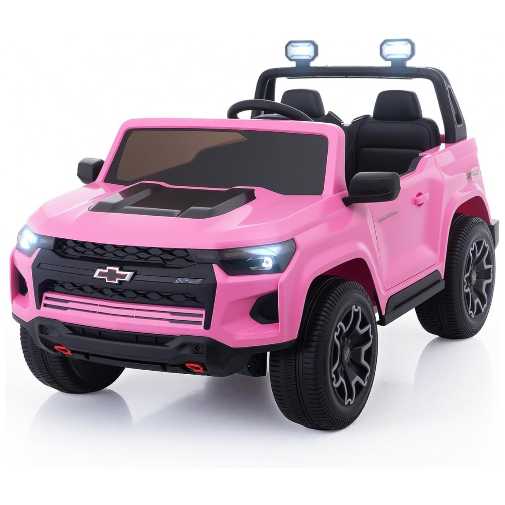 ECTQ26VBT4KF0B_0-1.jpg - Carro Elétrico Infantil Chevrolet Licenciado Joywhale 24V 4WD, 2 Lugares, 320W, Controle Remoto, Suspensão, Música, Luzes LED, Rosa