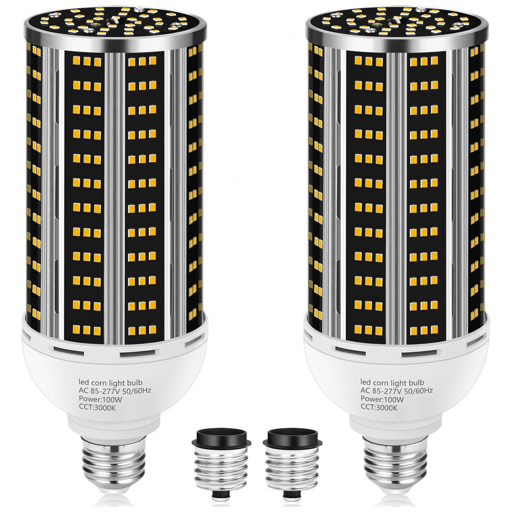 ECTQ28P2Z98D0B_0-1.jpg - Lâmpada de Milho LED 100W 2 unidades Luz Branca Quente 3000K Equivalente a 1000W Base Média E26/E39 14200LM para Áreas AmplasYANYCN