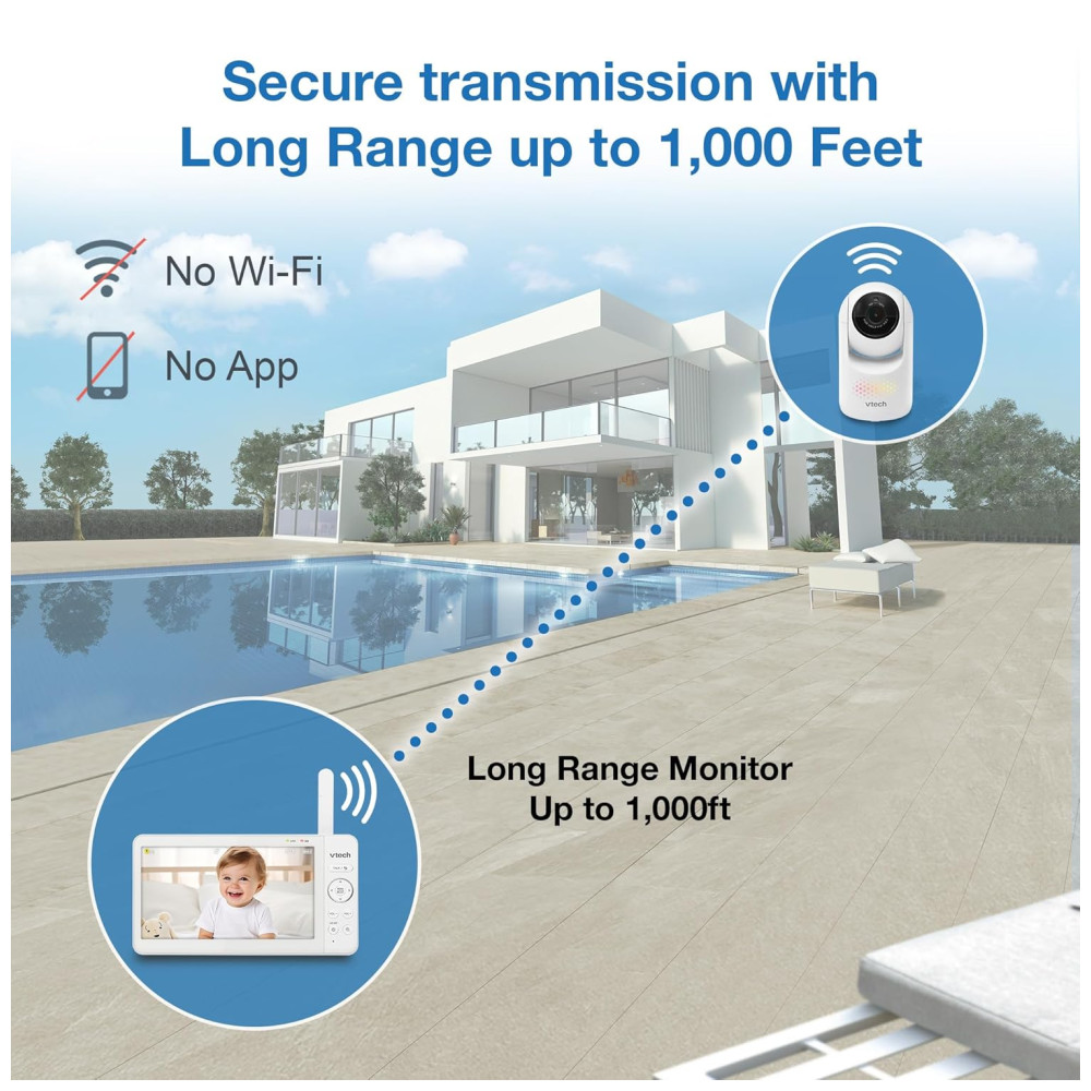 ECTQ2C3GCMFD0B_10-1.jpg - Monitor de Bebê Digital com Zoom Panorâmico e Inclinado, Bateria de 5000mAh. VTech