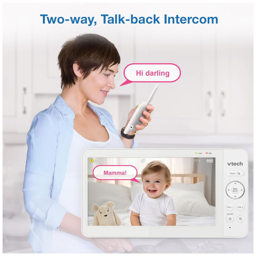 ECTQ2C3GCMFD0B_9-1.jpg - Monitor de Bebê Digital com Zoom Panorâmico e Inclinado, Bateria de 5000mAh. VTech