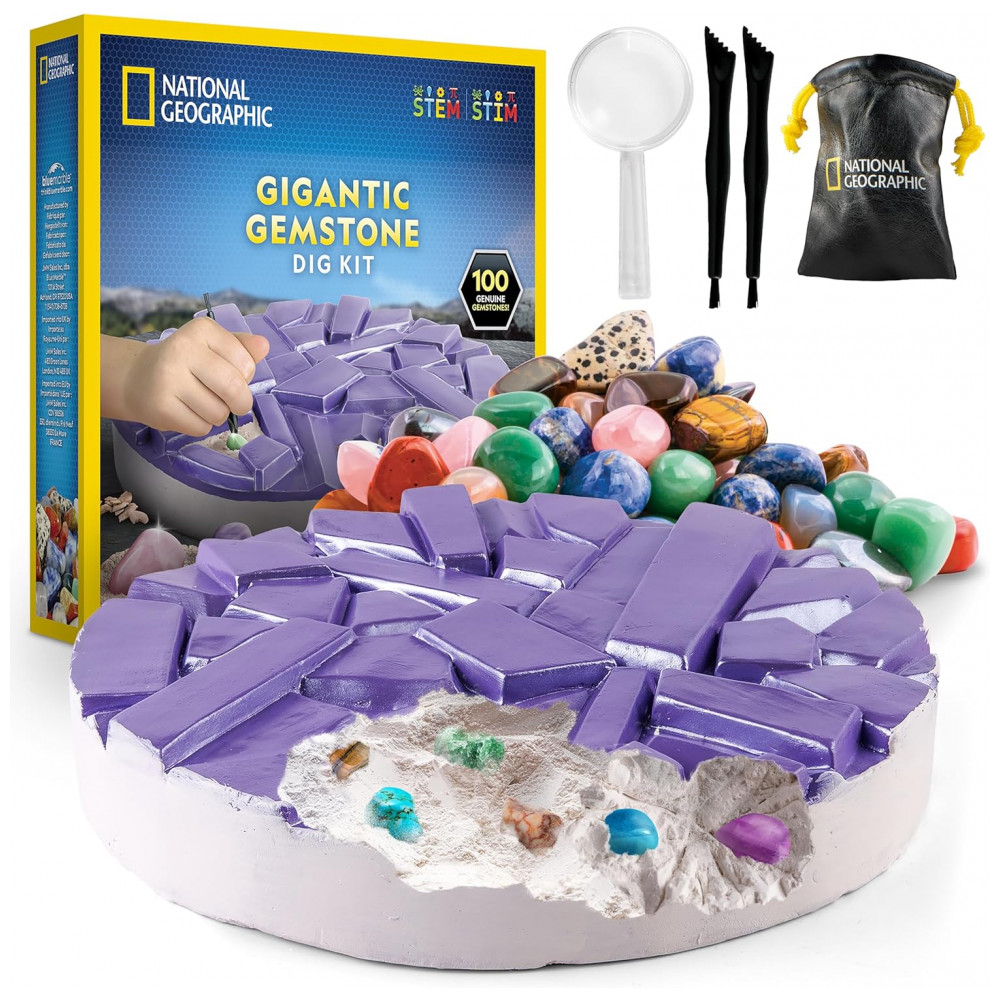 ECTQ2DCQXBHF0B_0-1.jpg - Kit de Escavação Gigante de Gemas Reais – Brinquedo Educativo, STEM para Crianças com 100 gemas, Presente Criativo, National Geographic