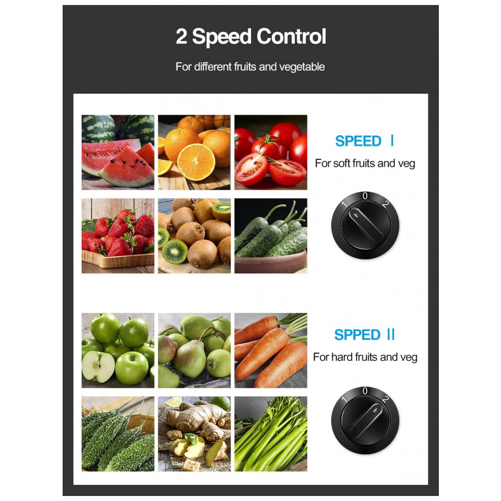 Extrator de Sucos 800W QCen com Centrífuga e Boca Larga para Frutas e Vegetais - Aço Inoxidável Rose Gold 800W - Imagem 3