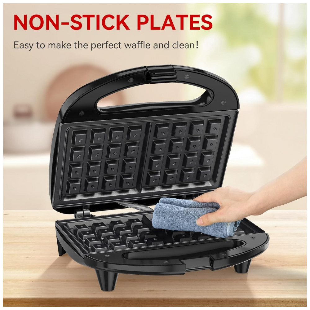 ECTQ2LGL8RBF0B_1-1.jpg - Máquina de Waffle OSTBA, 2 Fatias de Ferro Antiaderente, Máquina de Waffle Belga com Luzes Indicadoras, Livre de PFOA, Perfeita para Café da Manhã