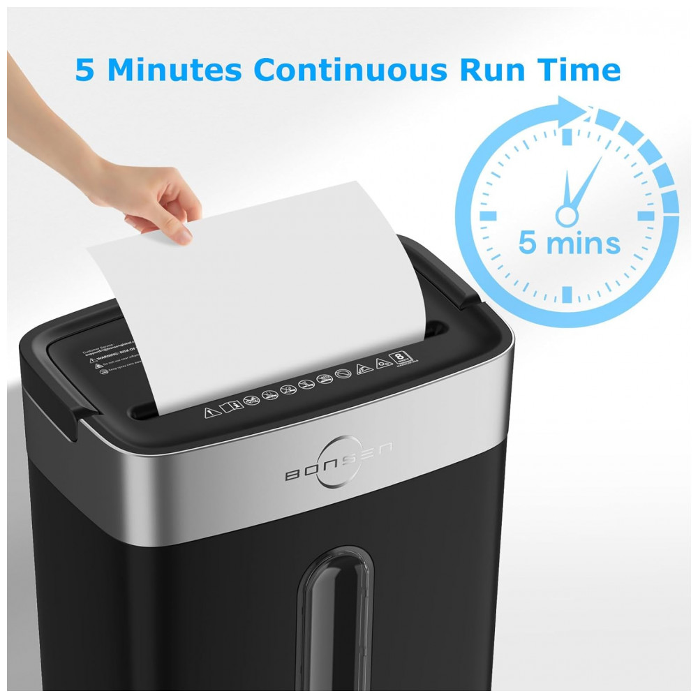 ECTQ2SC4N2J80B_1-1.jpg - Triturador de Papel BONSEN para Casa e Escritório, 4 Galões 8 Folhas Trituração Cruzada de Cartão de Crédito, Triturador de Papel Pequeno para Uso Doméstico