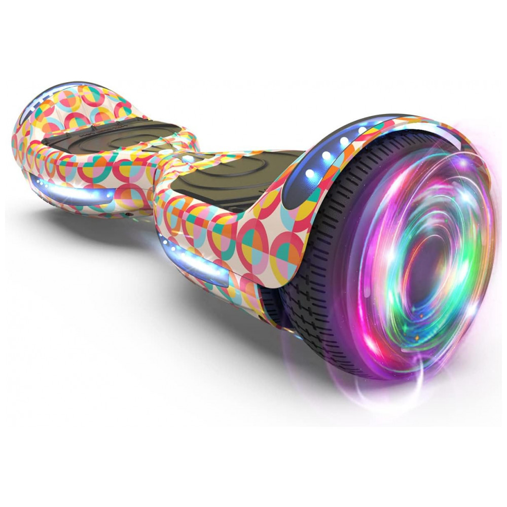 Hoverboard Certified HS2.01 com Roda Flash Bluetooth e Luzes de LED Patinete Elétrico Autobalanceado Caleidoscópio