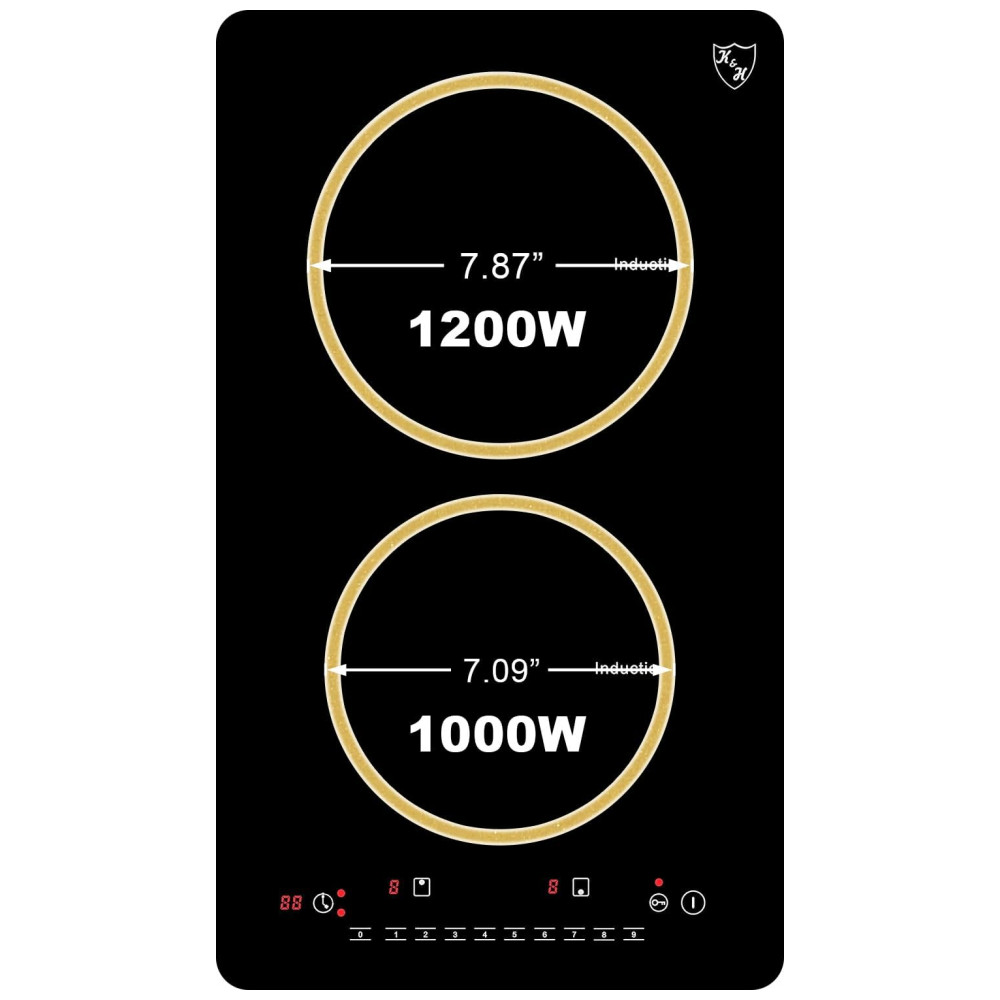 ECTQ2WQ6F1680B_1-1.jpg - Cooktop de Indução Elétrico Embutido K&H 2 Queimadores 110V 1800W