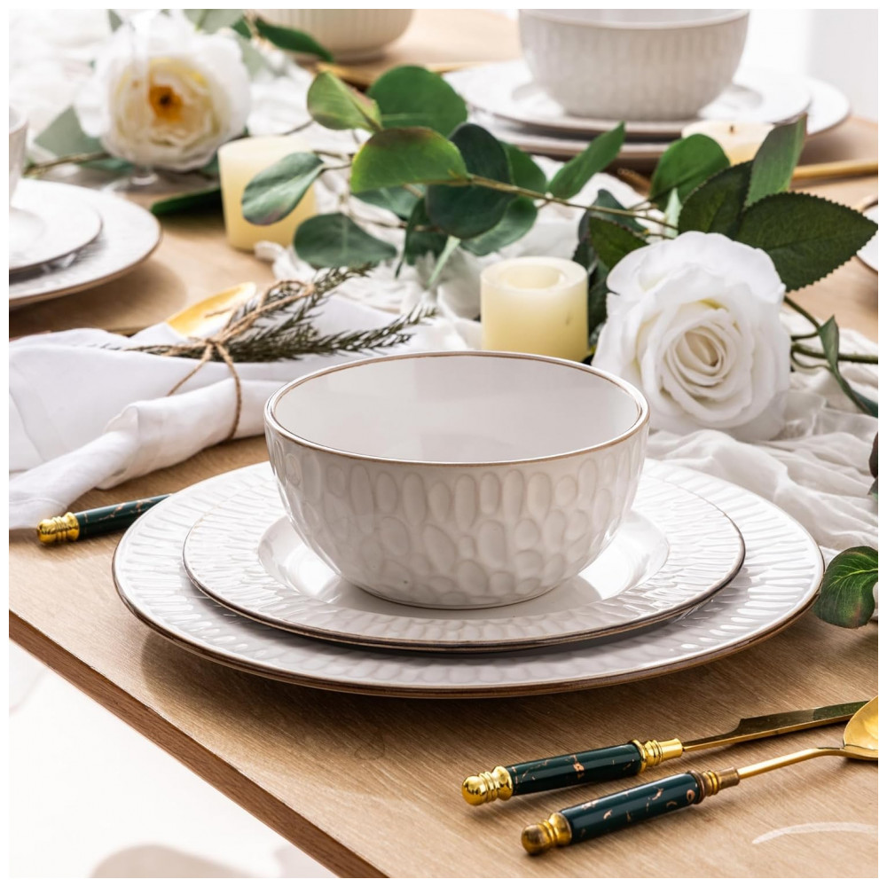 ECTQ2XB72PKC0B_4-1.jpg - Jogo de Louça em Cerâmica GBHOME, 12 peças com Design Elegante em Alto-relevo, Conjunto de Pratos e Tigelas em Stoneware, Presente de Casamento e Chá