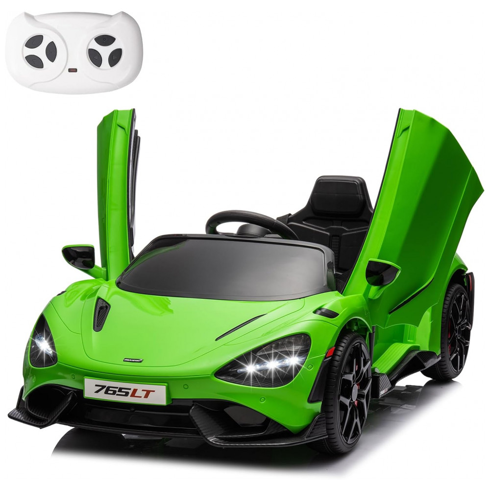ECTQ2Y5J32SD0B_0-1.jpg - Carro Elétrico Infantil McLaren 765LT Licenciado 12V, 1 Lugar, 2 Motores 30W, Controle Remoto, Bluetooth, Luzes LED, Verde