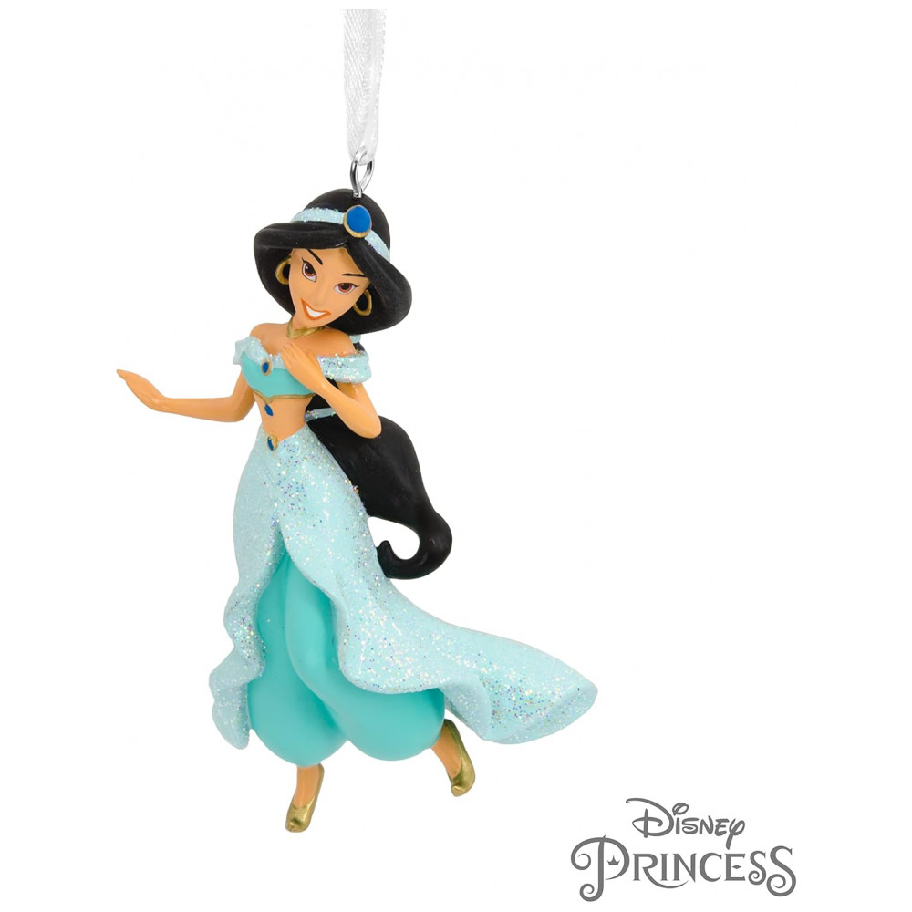 ECTQ32HXQMR90B_5-1.jpg - Enfeite de Natal Hallmark Keepsake Disney Princesa Jasmine Aladdin, Resina 5,7x3,2x6,3 cm com Glitter