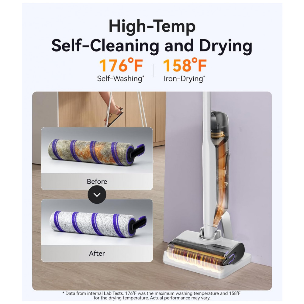 ECTQ36VTFWBF0B_3-1.jpg - Aspirador de Pó NARWAL S30 Molhado e Seco com Sucção de 20000Pa, Autolimpeza a 176F, Secagem Aquecida, Saco de Resíduos Descartável, Sem Emaranhados,