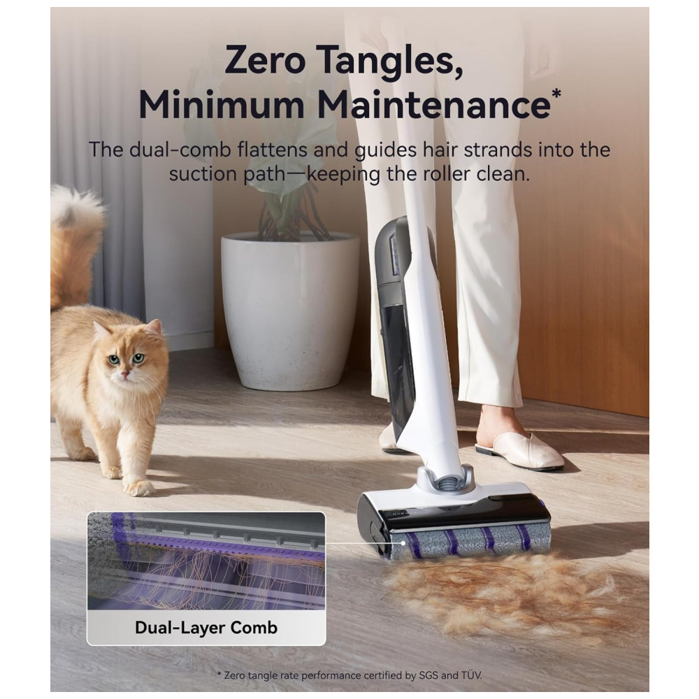 ECTQ36VTFWBF0B_7-1.jpg - Aspirador de Pó NARWAL S30 Molhado e Seco com Sucção de 20000Pa, Autolimpeza a 176F, Secagem Aquecida, Saco de Resíduos Descartável, Sem Emaranhados,