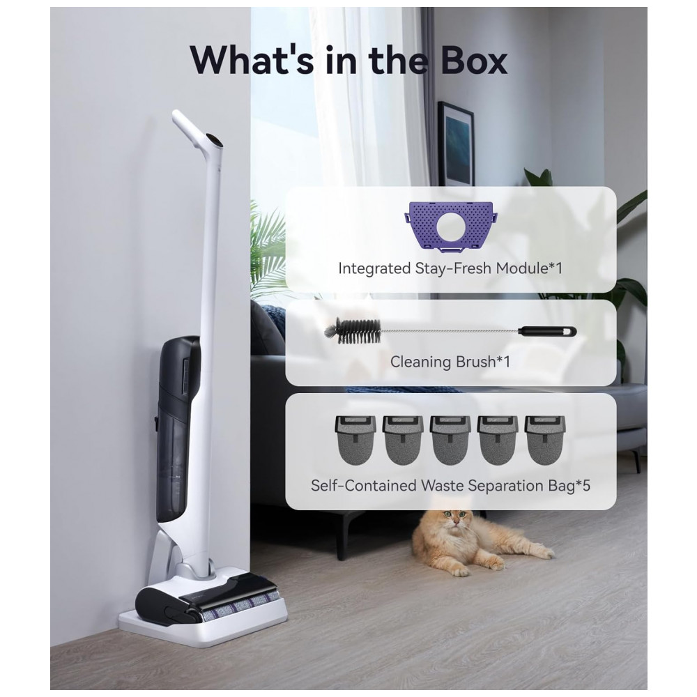 ECTQ36VTFWBF0B_9-1.jpg - Aspirador de Pó NARWAL S30 Molhado e Seco com Sucção de 20000Pa, Autolimpeza a 176F, Secagem Aquecida, Saco de Resíduos Descartável, Sem Emaranhados,