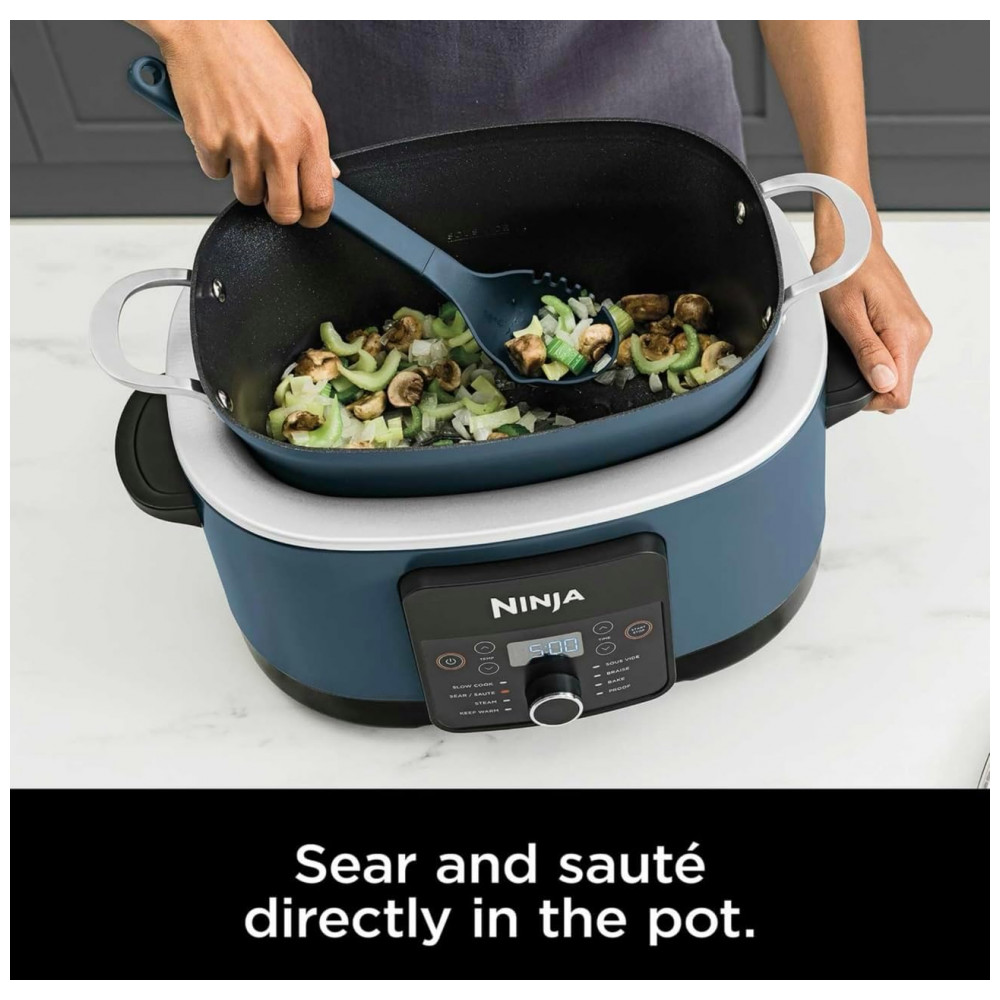 ECTQ3CD3YDSF0B_3-1.jpg - Ninja Foodi PossibleCooker PRO 805 litros MultiCooker MC1001 com 8 em 1 Cooker Lento Forno Holandês Vaporizador e Mais Tampa de Vidro com Colher