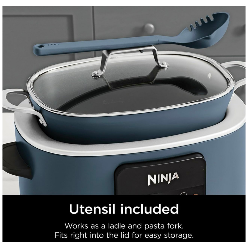ECTQ3CD3YDSF0B_5-1.jpg - Ninja Foodi PossibleCooker PRO 805 litros MultiCooker MC1001 com 8 em 1 Cooker Lento Forno Holandês Vaporizador e Mais Tampa de Vidro com Colher
