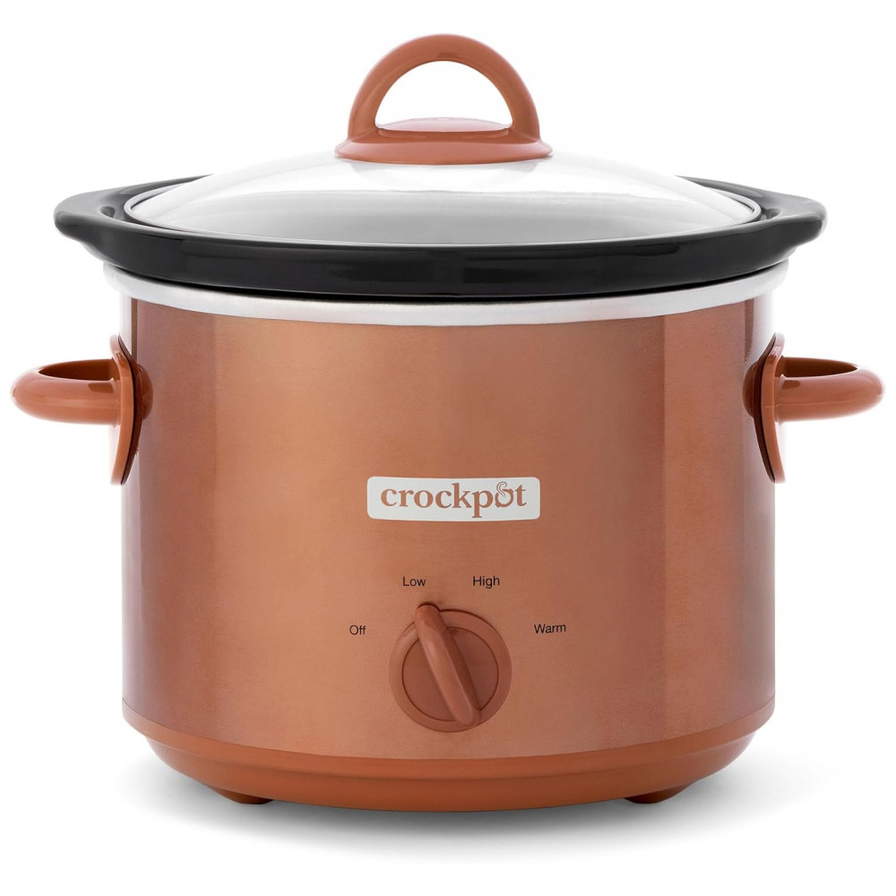 ECTQ3DQK44TC0B_0-1.jpg - Panela de Cozimento Lento CrockPot Design Series de 3 Litros com 3 Configurações Manuais de Calor - Prepara Refeições para Mais de 3 Pessoas com Tigel