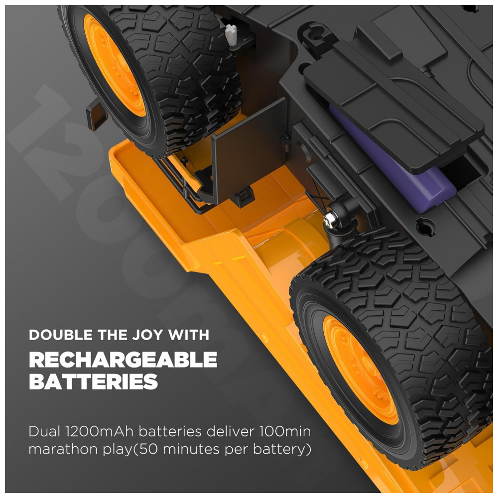 ECTQ3DWQNDYD0B_4-1.jpg - Caminhão Basculante de Controle Remoto 9 Canais na Escala 1:18, Brinquedo de Construção com Luzes e Sons Realistas, Rodas Todo-Terreno, KIDDITOY