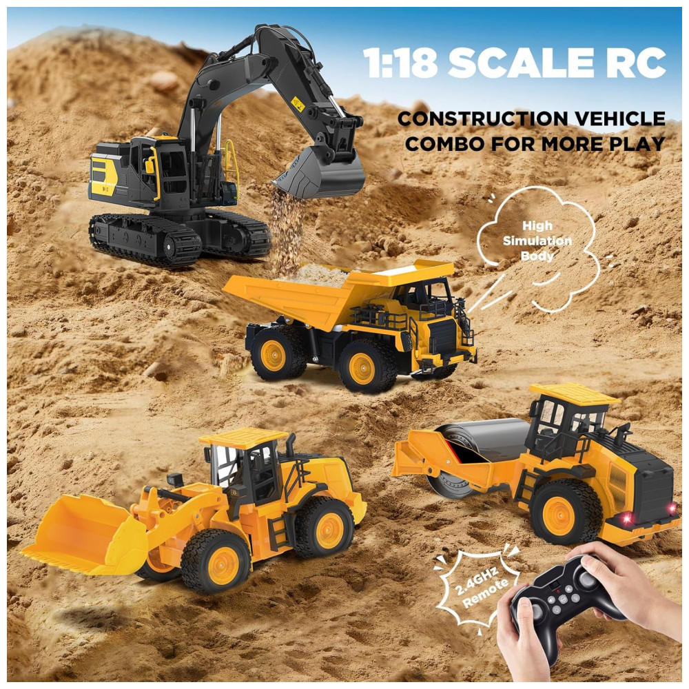 ECTQ3DWQNDYD0B_6-1.jpg - Caminhão Basculante de Controle Remoto 9 Canais na Escala 1:18, Brinquedo de Construção com Luzes e Sons Realistas, Rodas Todo-Terreno, KIDDITOY
