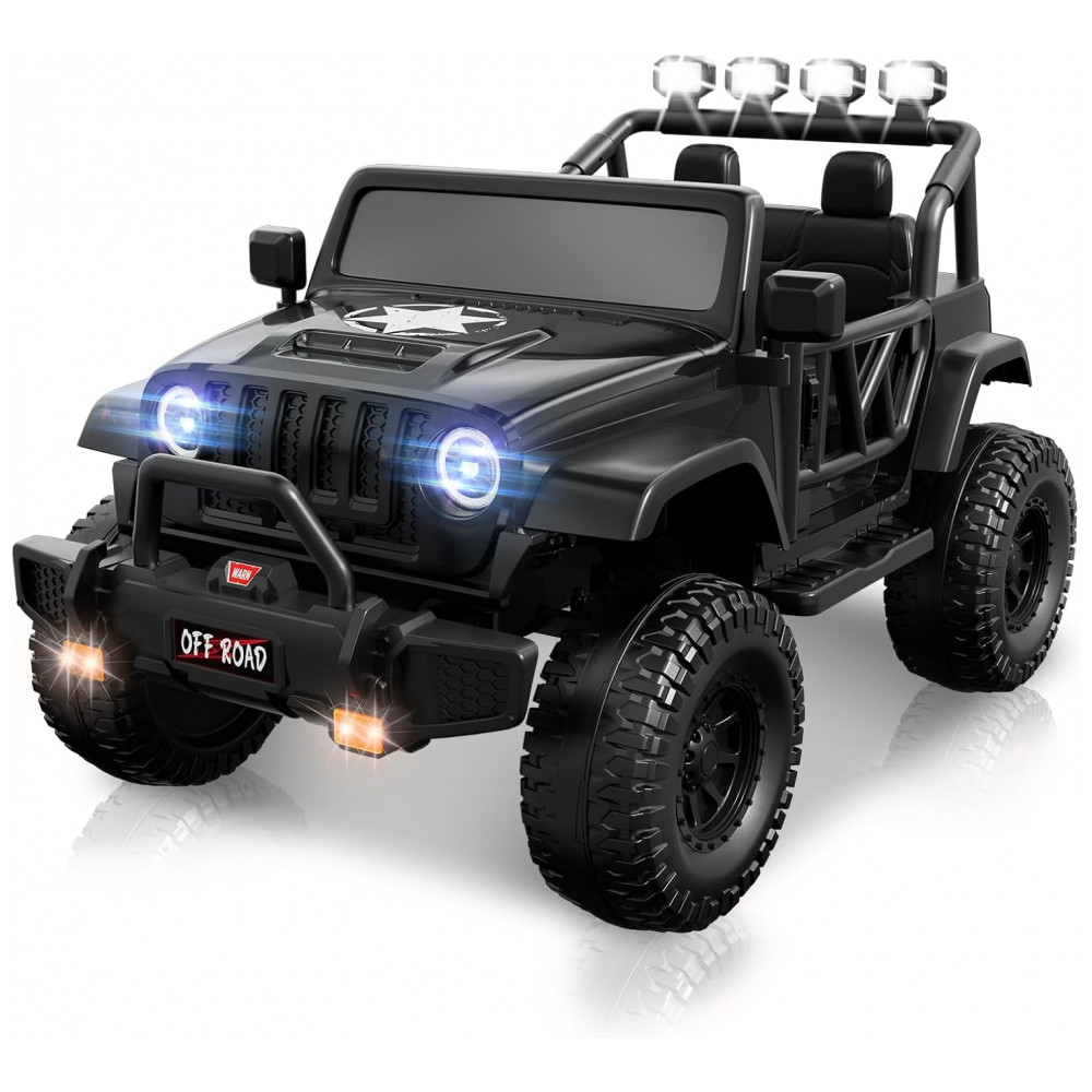 ECTQ3GG7N6LF0B_0-1.jpg - Carro Elétrico Infantil 2 Lugares, 24V, 4 Motores 200W, Controle Remoto, Suspensão, CIYOMY, Preto