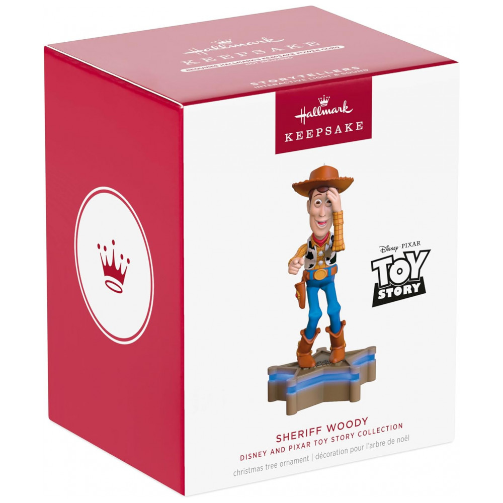 ECTQ3WCRB3RD0B_6-1.jpg - Enfeite de Natal Hallmark Keepsake 2025, Coleção DisneyPixar Toy Story - Xerife Woody com Luz e Som, Presente para Fãs da Disney