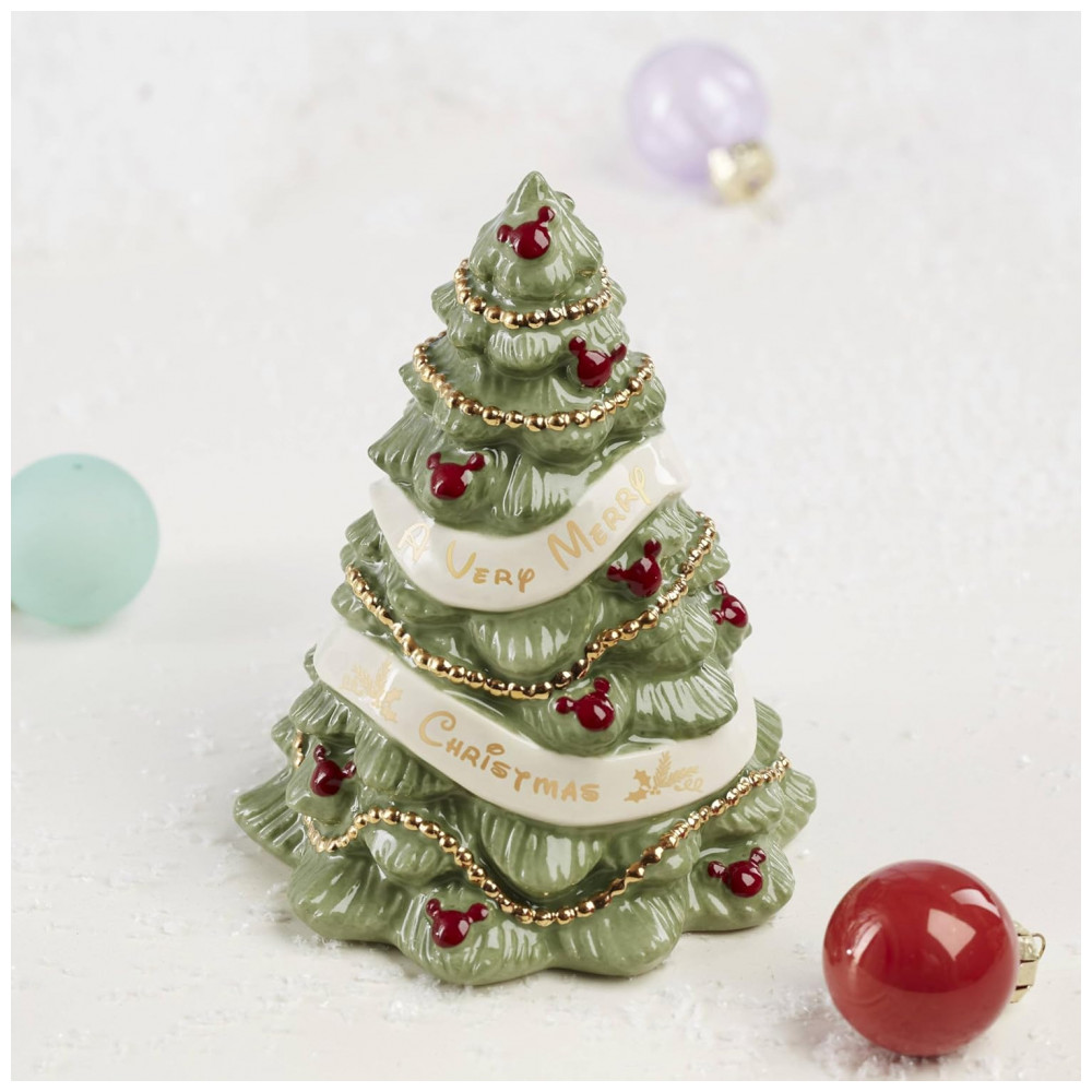 ECTQ3ZN9DSSC0B_8-1.jpg - Conjunto de 5 Figuras Decorativas Lenox Disney Winter Fun em Porcelana Bege com Detalhes em Ouro 24K, Altura 12 cm