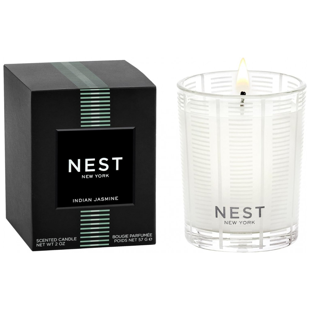 Vela Votiva Perfumada NEST New York, Jasmim Indiano 2 oz - Queima de até 28 horas - Recipiente de Vidro Reutilizável