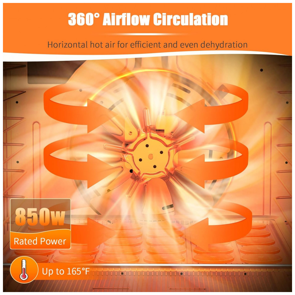 ECTQ44YYB24F0B_1-1.jpg - Desidratador de Alimentos 14 Bandejas em Aço Inoxidável, 10 Configurações Pré-definidas com Temporizador de 48H e Controle de Temperatura,YASHE