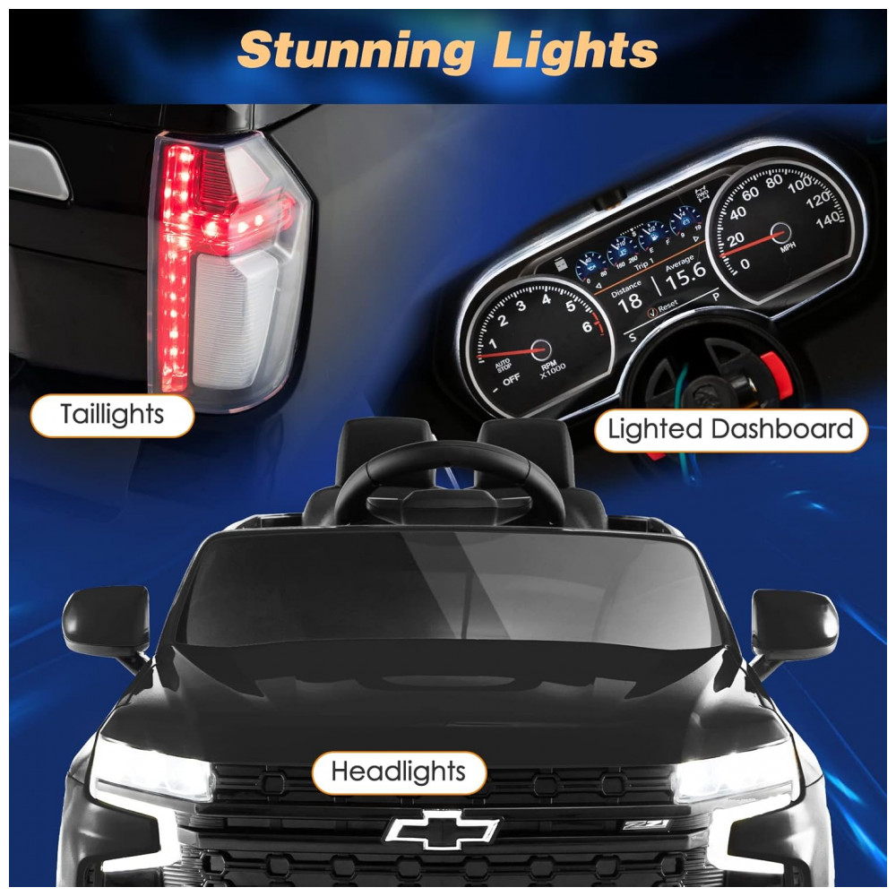 ECTQ46FDQDNB0B_7-1.jpg - Carro Infantil Elétrico 12V Chevrolet Tahoe, Controle Remoto, Suspensão, Música, Luzes, Costzon, Preto